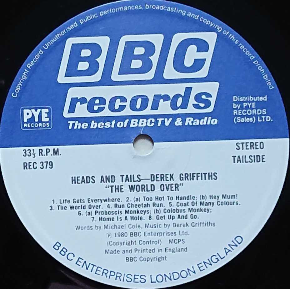 REC 379 Heads and tails Derek Griffiths from the BBC records and Tapes library Label